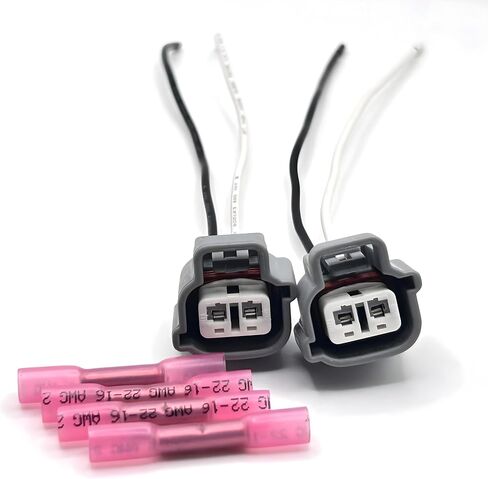 2-Pin Turn Signal Light Connector Pigtail Compatible with 1999-2010 Toyota 4Runner Tacoma Camry, 2004-2006 Scion iQ tC xA xB, and Lexus Models, Replace OE# 90980-11019 (2PCS) in Saudi Arabia