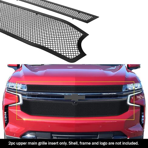 APS Premium Steel Stainless Mesh Grille Grille Insert متوافق مع Chevy Tahoe 2021 2022 2023 2024 LT & Premier & RST Main N19-H97257C in Saudi Arabia