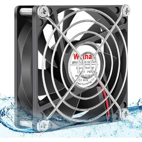 Wathai IP68 120 مم × 38 مم 12 فولت تيار مستمر مروحة عادم مقاومة للماء عالية CFM كرة مزدوجة 12 فولت مروحة 2Pin لثلاجة RV ذاتية الصنع وثلاجة فطر وصندوق بطارية شمسية للتهوية والتبريد in Kuwait