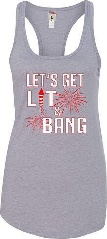 اذهب إلى جميع النساء ، لنحصل على Lit & Bang Funny 4th of July Fireworks Slicfeless Tank Top T-Shirt in Kuwait