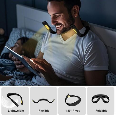 قراءة العنق ضوء برتقالي LED السطوع قابلة للشحن 10-80HRS مصباح الكتب القابلة للانحناء للقراءة في سرير الحياكة التخييم إصلاح هدايا القراءة in Kuwait