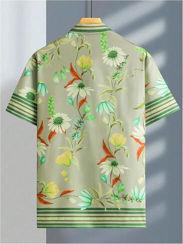 OYOANGLE Men's Short Sleeve Hawaiian Shirts Floral Button Down Shirt Summer Beach Tops in Saudi Arabia
