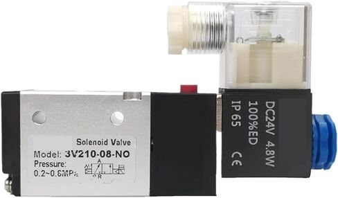 3V210-08 Pneumatic Solenoid Valve 3 Way 2 Position Air Directional Control Valve Pneumatic Valve DC12V 24V AC110V 220V(10mm fittings-NC,DC12V) in Saudi Arabia