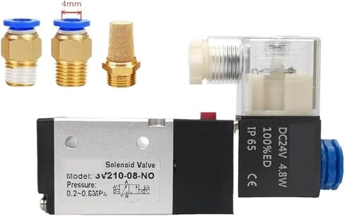 3V210-08 Pneumatic Solenoid Valve 3 Way 2 Position Air Directional Control Valve Pneumatic Valve DC12V 24V AC110V 220V(10mm fittings-NC,DC12V) in Saudi Arabia