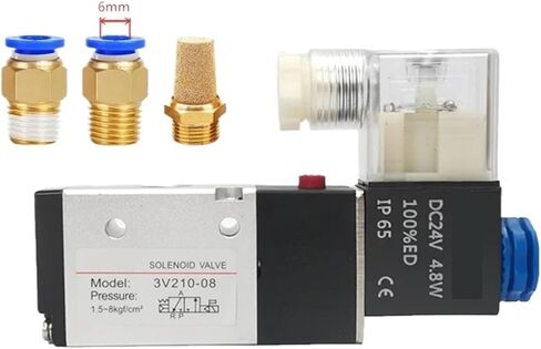 3V210-08 Pneumatic Solenoid Valve 3 Way 2 Position Air Directional Control Valve Pneumatic Valve DC12V 24V AC110V 220V(10mm fittings-NC,DC12V) in Saudi Arabia