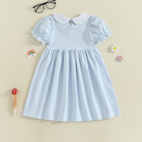 Kids Toddler Girls Back to School Dress First Day of School Apple Embroidery Dress Preschool Kindergarten Outfit in Kuwait