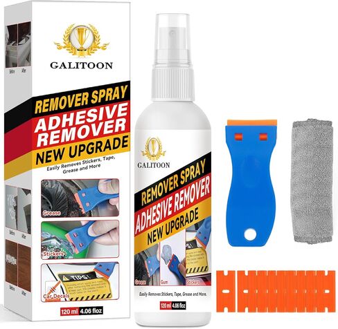 Adhesive Remover, Surface-Safe Glue Remover with Plastic Scraper, Sticker Remover for Easy Removal of Stickers, Labels, Decals, Tape Residue, Gum, Tar, Grease, Adhesive Remover for Cars in Kuwait