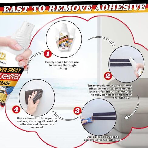 Adhesive Remover, Surface-Safe Glue Remover with Plastic Scraper, Sticker Remover for Easy Removal of Stickers, Labels, Decals, Tape Residue, Gum, Tar, Grease, Adhesive Remover for Cars in Kuwait