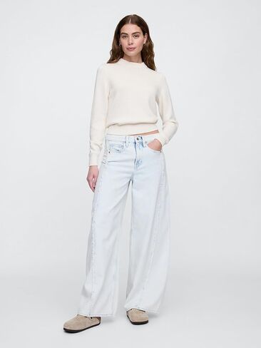 GAP Women's High Neck Cotton Crew Sweater in Saudi Arabia