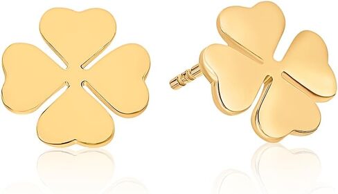 أقراط Clover stud arock 18k مطلي بالذهب I hypoallergenic أقراط I أربع أوراق البرسيم ، أقراط زهرة I St Patricks يوم إيرلندي أربع أوراق البرسيم المجوهرات أنا العصرية الأزهار الأقراط in Kuwait