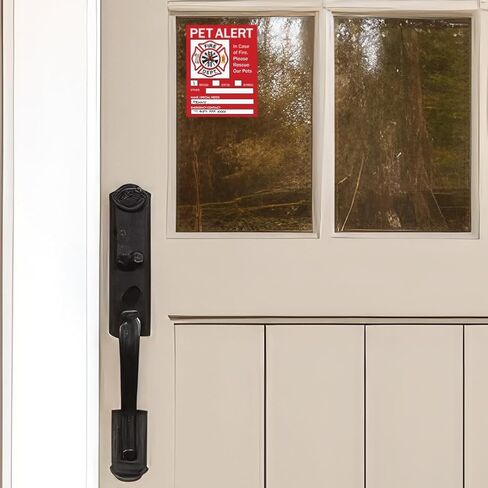 Pet Alert Safety Fire Rescue Sticker, 4"x5" 6pack - Save Our Pets Emergency Pet Inside Decal - in Case of Emergency Danger Pet in House Home Window Door Sign in Kuwait