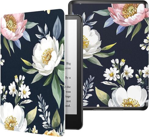 MoKo Case for All-New 7" Kindle Paperwhite 12th Generation 2024&Kindle Colorsoft Signature Edition 2024, Lightweight PU Protective Shell Cover with Auto Wake/Sleep for Kindle Paperwhite 2024, Black in Saudi Arabia