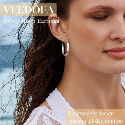 Gold Hoop Earrings for Women, Hypoallergenic 14K Gold Plated Hoops, Lightweight Sterling Silver Earrings for Women Jewelry Gifts 30/40/50/60MM in Saudi Arabia