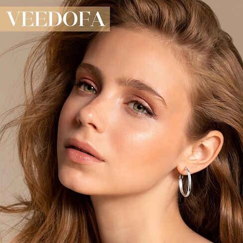 Gold Hoop Earrings for Women, Hypoallergenic 14K Gold Plated Hoops, Lightweight Sterling Silver Earrings for Women Jewelry Gifts 30/40/50/60MM in Saudi Arabia