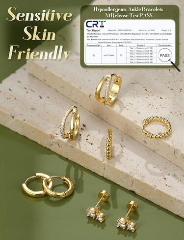 Small Gold Hoop Earrings for Women Hypoallergenic - 14K Gold Silver Plated Earring Stacks Non Tarnish Huggie Hoop Earring Flat Back Stud Earring Sets for Multiple Piercing Cartilage Earring Jewelry 4Pairs in Saudi Arabia