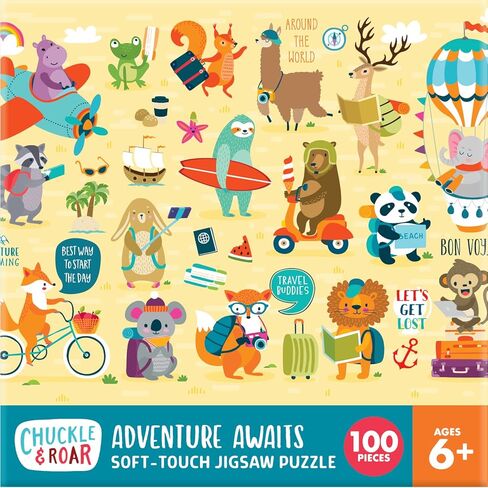Chuckle & Roar - Cool Cats Puzzle - Engaging and Educational Puzzles for Kids - Larger Pieces Designed for Preschool Hands - 100 PC Jigsaw Puzzle in Saudi Arabia