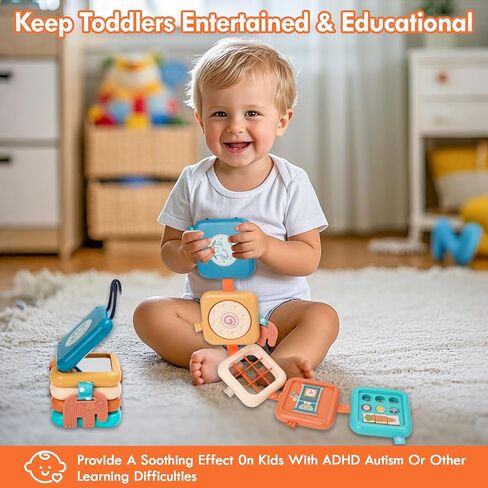 Busy Board for 1 Year Old, Montessori Toys for 1 2 Year Old Boy Girl Birthday Gifts, 8 in1 Travel Sensory Toys for Toddlers 1-3 Fine Motor Skills Learning Baby Toy 12-18 Months, Easter Basket Stuffers in Saudi Arabia