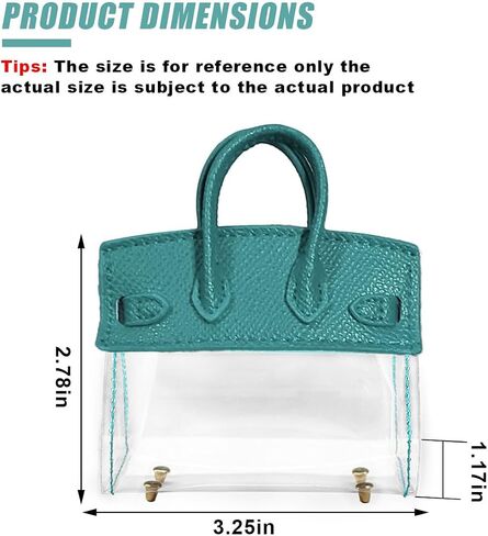 Mini Creative Handbag Car Key Case, Exquisite Transparent Key Chain Holder Bag, Cute Key Fob Keychain Case Small Handbag for Woman Girl (Blue) in Saudi Arabia