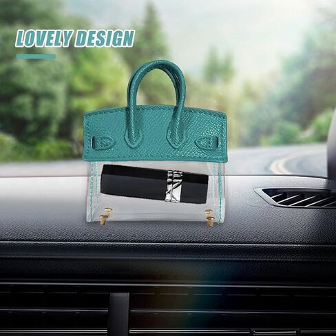 Mini Creative Handbag Car Key Case, Exquisite Transparent Key Chain Holder Bag, Cute Key Fob Keychain Case Small Handbag for Woman Girl (Blue) in Saudi Arabia