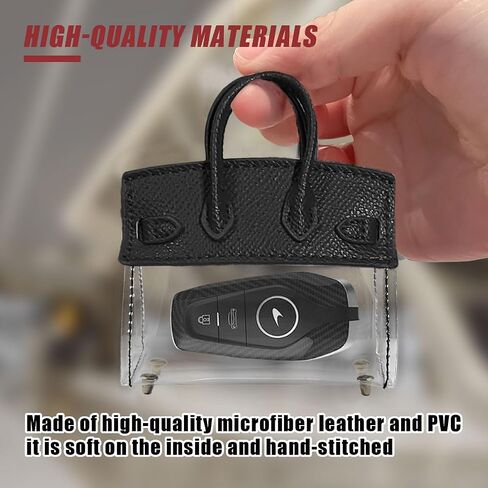 Mini Creative Handbag Car Key Case, Exquisite Transparent Key Chain Holder Bag, Cute Key Fob Keychain Case Small Handbag for Woman Girl (Blue) in Saudi Arabia