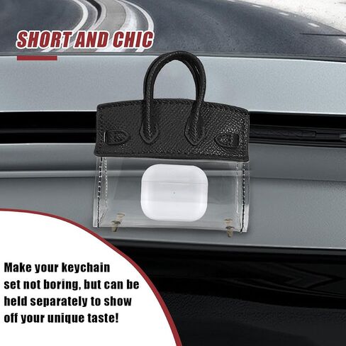 Mini Creative Handbag Car Key Case, Exquisite Transparent Key Chain Holder Bag, Cute Key Fob Keychain Case Small Handbag for Woman Girl (Blue) in Saudi Arabia
