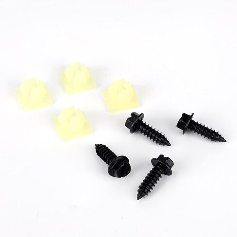 License Plate Screw Kit, Include 4pcs Nylon Screw Retainers & 4pcs Black License Plate Screws for Securing Licenses Plates, Covers, Frames in Saudi Arabia