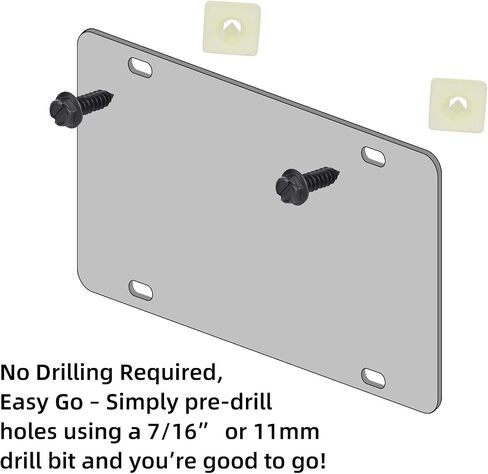 License Plate Screw Kit, Include 4pcs Nylon Screw Retainers & 4pcs Black License Plate Screws for Securing Licenses Plates, Covers, Frames in Saudi Arabia
