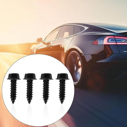 License Plate Screw Kit, Include 4pcs Nylon Screw Retainers & 4pcs Black License Plate Screws for Securing Licenses Plates, Covers, Frames in Saudi Arabia