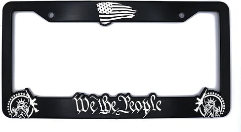 We The People for America 3D Raised License Plate Frame | 1 Pack Car License Plate Cover | Universal US Car Black License Plate Holder | Auto Accessories (Car, Truck and SUV) in Saudi Arabia