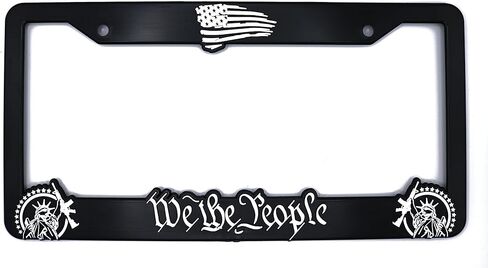 نحن الناس من أجل أمريكا ثلاثية الأبعاد رفعت إطار لوحة الترخيص | 1 حزمة لوحة رخصة السيارة غطاء | Universal US Car Car Black Plate حامل | إكسسوارات السيارات (السيارات والشاحنة وسيارات الدفع الرباعي) in Kuwait