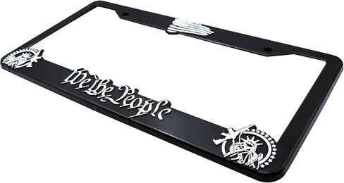 نحن الناس من أجل أمريكا ثلاثية الأبعاد رفعت إطار لوحة الترخيص | 1 حزمة لوحة رخصة السيارة غطاء | Universal US Car Car Black Plate حامل | إكسسوارات السيارات (السيارات والشاحنة وسيارات الدفع الرباعي) in Kuwait