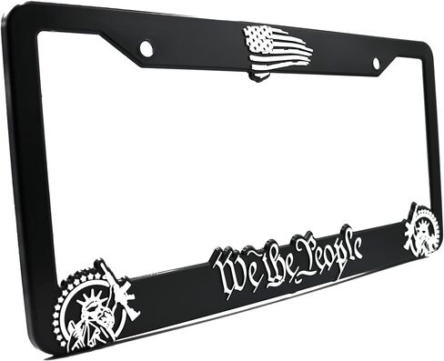نحن الناس من أجل أمريكا ثلاثية الأبعاد رفعت إطار لوحة الترخيص | 1 حزمة لوحة رخصة السيارة غطاء | Universal US Car Car Black Plate حامل | إكسسوارات السيارات (السيارات والشاحنة وسيارات الدفع الرباعي) in Kuwait
