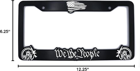 نحن الناس من أجل أمريكا ثلاثية الأبعاد رفعت إطار لوحة الترخيص | 1 حزمة لوحة رخصة السيارة غطاء | Universal US Car Car Black Plate حامل | إكسسوارات السيارات (السيارات والشاحنة وسيارات الدفع الرباعي) in Kuwait