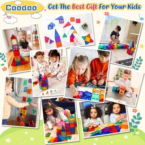 100PCS Magnetic Tiles STEM Building Toys Set with 2 Cars, Sensory Stacking Magnetic Blocks for Toddlers & Kids, Ideal for Preschool Montessori Toys Christmas Birthday Gifts for Boys & Girls Ages 3+ in Saudi Arabia