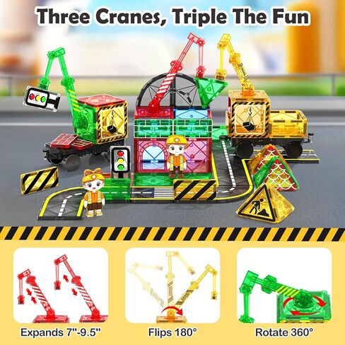 100PCS Magnetic Tiles STEM Building Toys Set with 2 Cars, Sensory Stacking Magnetic Blocks for Toddlers & Kids, Ideal for Preschool Montessori Toys Christmas Birthday Gifts for Boys & Girls Ages 3+ in Saudi Arabia
