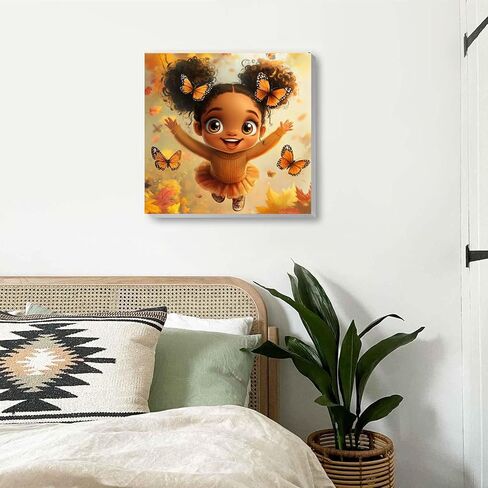 Ginfonr Framed Paint by Numbers Kit for Adults, African Woman Acrylic Painting on Canvas, Schoolboy Oil Painting for Beginner with Brushes, Adults Paint-by-Number for Home Wall Decor (8x8inch) in Saudi Arabia