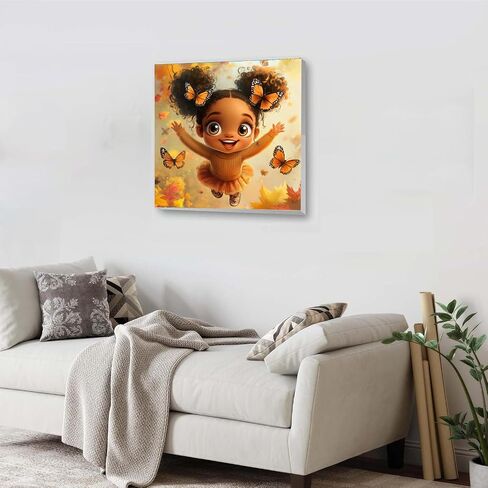 Ginfonr Framed Paint by Numbers Kit for Adults, African Woman Acrylic Painting on Canvas, Schoolboy Oil Painting for Beginner with Brushes, Adults Paint-by-Number for Home Wall Decor (8x8inch) in Saudi Arabia