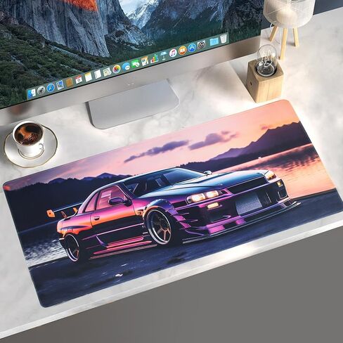 JDM Car R34 Large Mouse Pad Japanese Car Purple Sea Cool Desk Mat Computer Accessories Gaming Office Organizers Supplies Decor Essentials Keyboard Pads for Desk Rubber 30x60cm in Kuwait