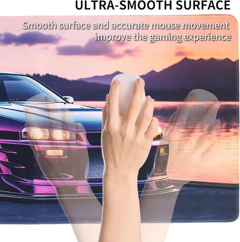 JDM Car R34 Large Mouse Pad Japanese Car Purple Sea Cool Desk Mat Computer Accessories Gaming Office Organizers Supplies Decor Essentials Keyboard Pads for Desk Rubber 30x60cm in Kuwait