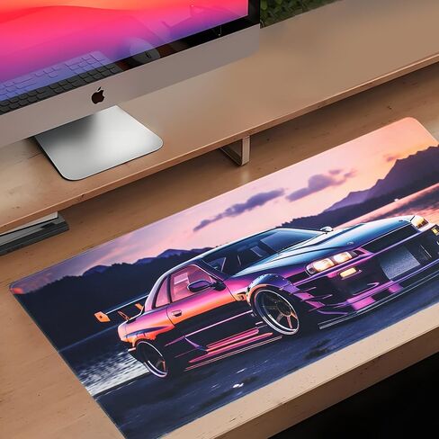JDM Car R34 Large Mouse Pad Japanese Car Purple Sea Cool Desk Mat Computer Accessories Gaming Office Organizers Supplies Decor Essentials Keyboard Pads for Desk Rubber 30x60cm in Kuwait