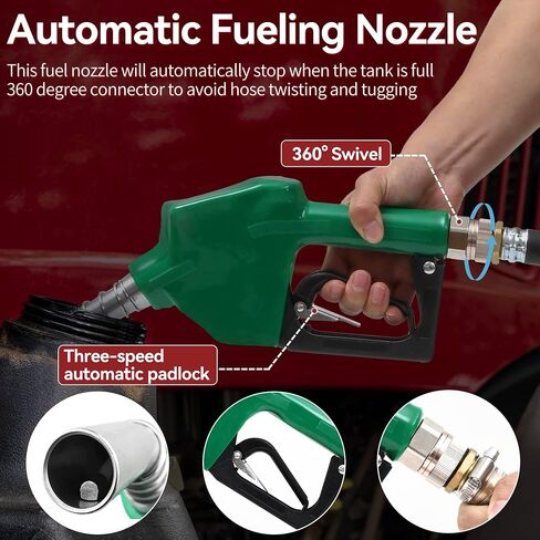 YITAMOTOR Portable Diesel Tank 55 Gallon, Diesel Fuel Tank with 12V Electric Transfer Pump with Auto Fueling Nozzle & 360°Swivel Connector 13.1ft Rubber Hose in Saudi Arabia