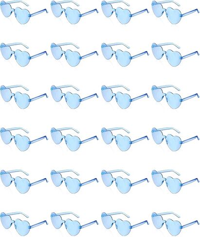 Geyoga 24 Pairs Heart Sunglasses Bulk Heart Shaped Sun Glasses Rimless Eyeglass for Women Men Spring Summer Party in Saudi Arabia