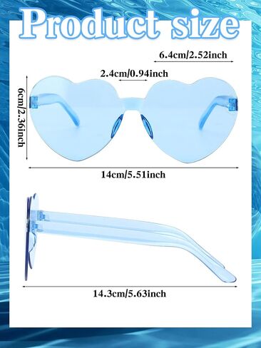 Geyoga 24 Pairs Heart Sunglasses Bulk Heart Shaped Sun Glasses Rimless Eyeglass for Women Men Spring Summer Party in Saudi Arabia