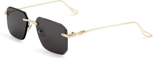 Rimless Rectangle Sunglasses for Men Women Cool Frameless Sun Glasses Vintage Square Eyewear in Saudi Arabia