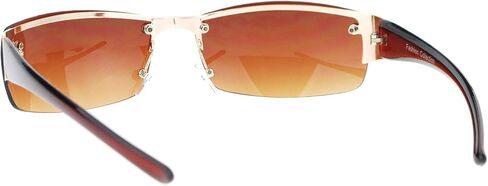PASTL Half Rim Rimless Style Rectangular Sunglasses Unisex Classic Fashion UV 400 in Saudi Arabia