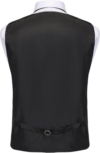 H&ZY Mens Suit Vest Paisley Victorian Costume Jacquard Floral Formal Waistcoat Gothic Steampunk Vests Tie Set in Kuwait