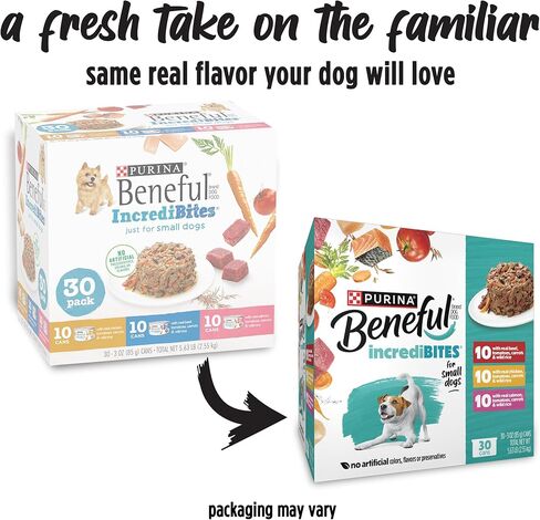 Purina Beneful Small Breed Wet Dog Food Variety Pack, IncrediBites - (2 Packs of 12) 3 oz. Cans in Kuwait