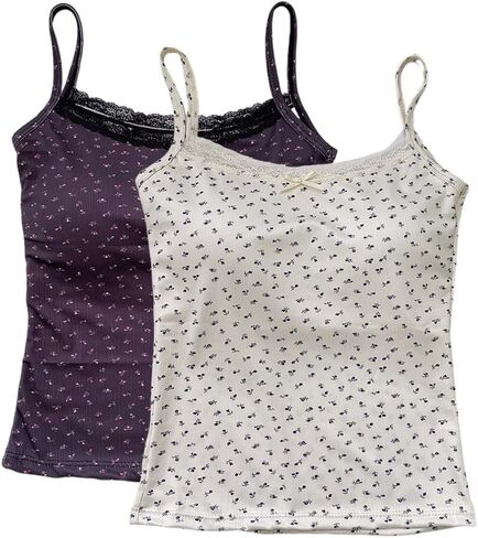 Girls Floral Print Camisole Crop Top Sleeveless Built-in Bra Bralette Slim Fit Cami Tops for Teen Girls in Saudi Arabia