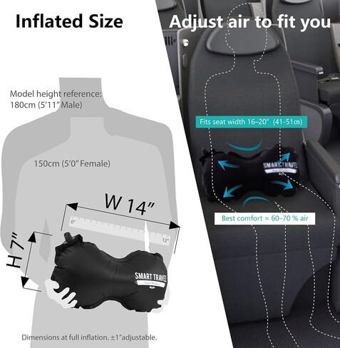 Smart Travel Travel Products Lumbar Pillow Inflatable Lumbar Support Pillow Travel Pillows for Airplane Long Flight Essential for Women Men Kids in Saudi Arabia