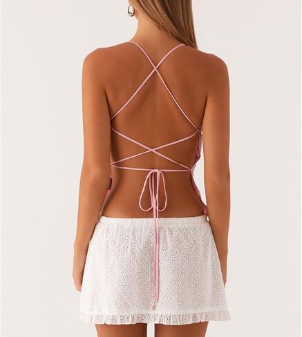 Women Strapless Floral Print Bandeau Tube Crop Top Y2k Fold Over Graphic Tube Tops Reversible Slim Fit Shirt Summer in Kuwait